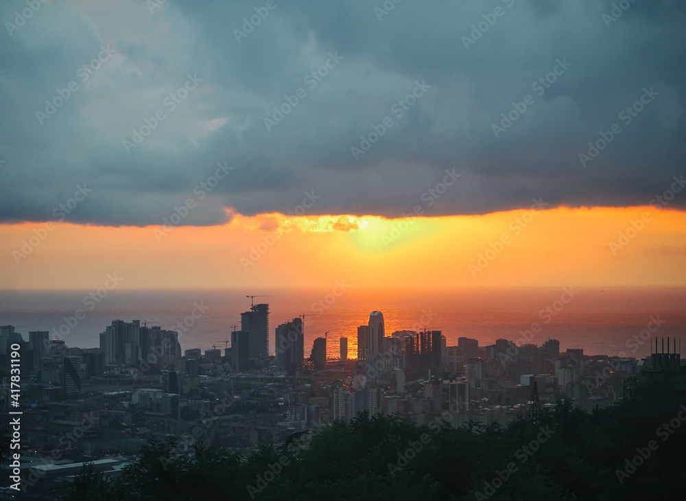 Sunset over the city, Batumi Georgia 