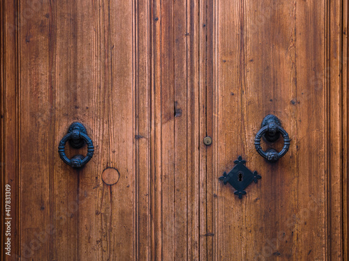 old wooden door texture in majorca, spain