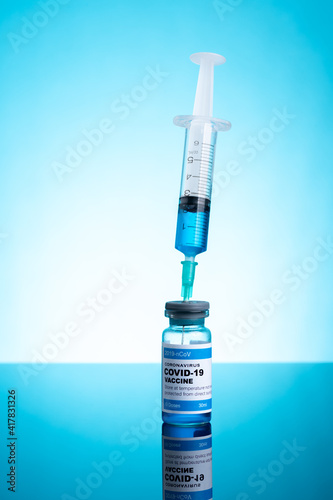 Coronavirus vaccine with medical health care concept