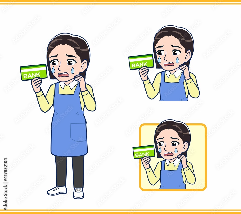 エプロンをしたお母さんのイラスト