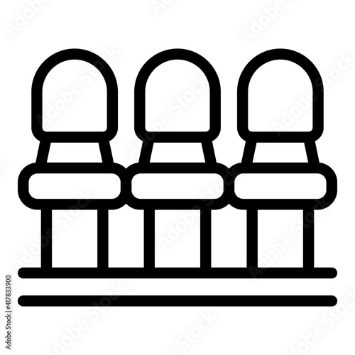 Train seats icon. Outline train seats vector icon for web design isolated on white background