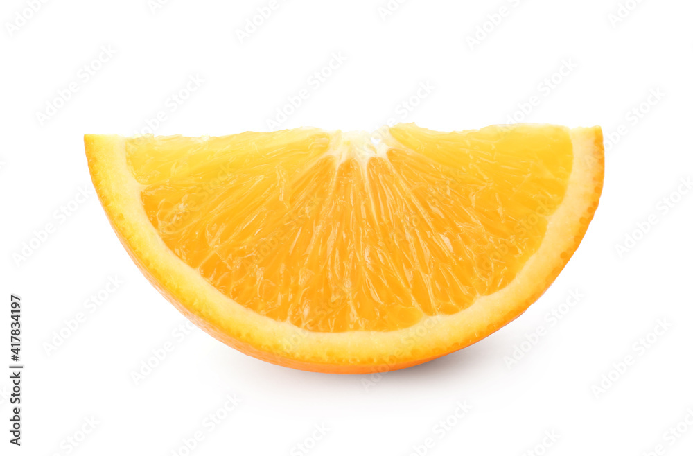 Slice of fresh ripe orange isolated on white Slice of fresh ripe orange isolated on white