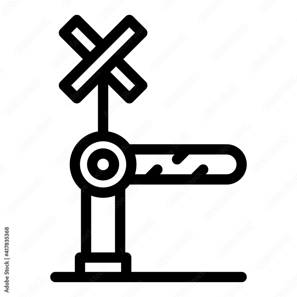 Security railroad barrier icon. Outline security railroad barrier vector icon for web design isolated on white background Security railroad barrier icon. Outline security railroad barrier vector icon for web design isolated on white background
