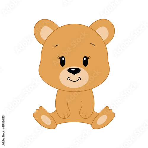 Cute cartoon bear. Vector illustration.
