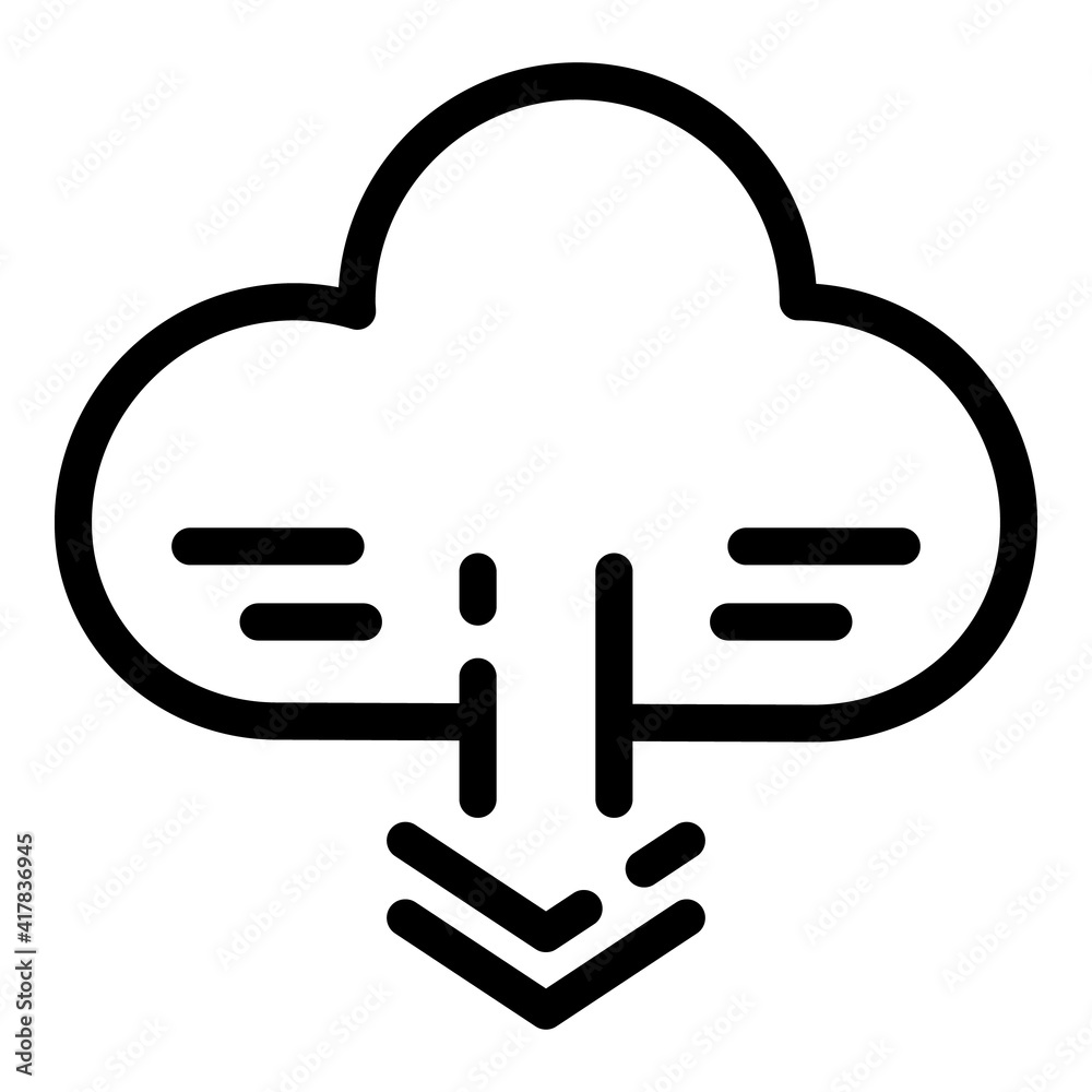 Electronic cloud icon. Outline electronic cloud vector icon for web design isolated on white background Electronic cloud icon. Outline electronic cloud vector icon for web design isolated on white background