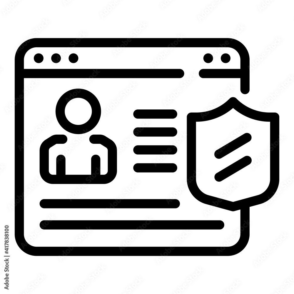 Profile privacy icon. Outline profile privacy vector icon for web design isolated on white background Profile privacy icon. Outline profile privacy vector icon for web design isolated on white background