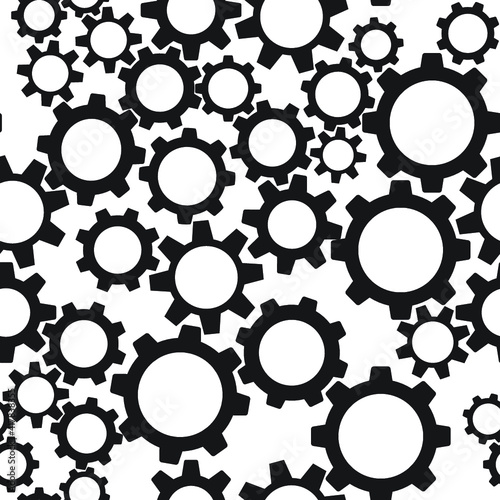 Gears, seamless pattern. Vector illustration