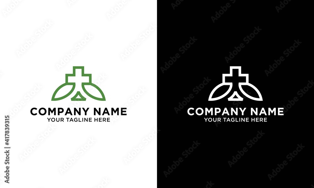 natural healthy, herbal medicine, leaf with medical cross logo natural healthy, herbal medicine, leaf with medical cross logo