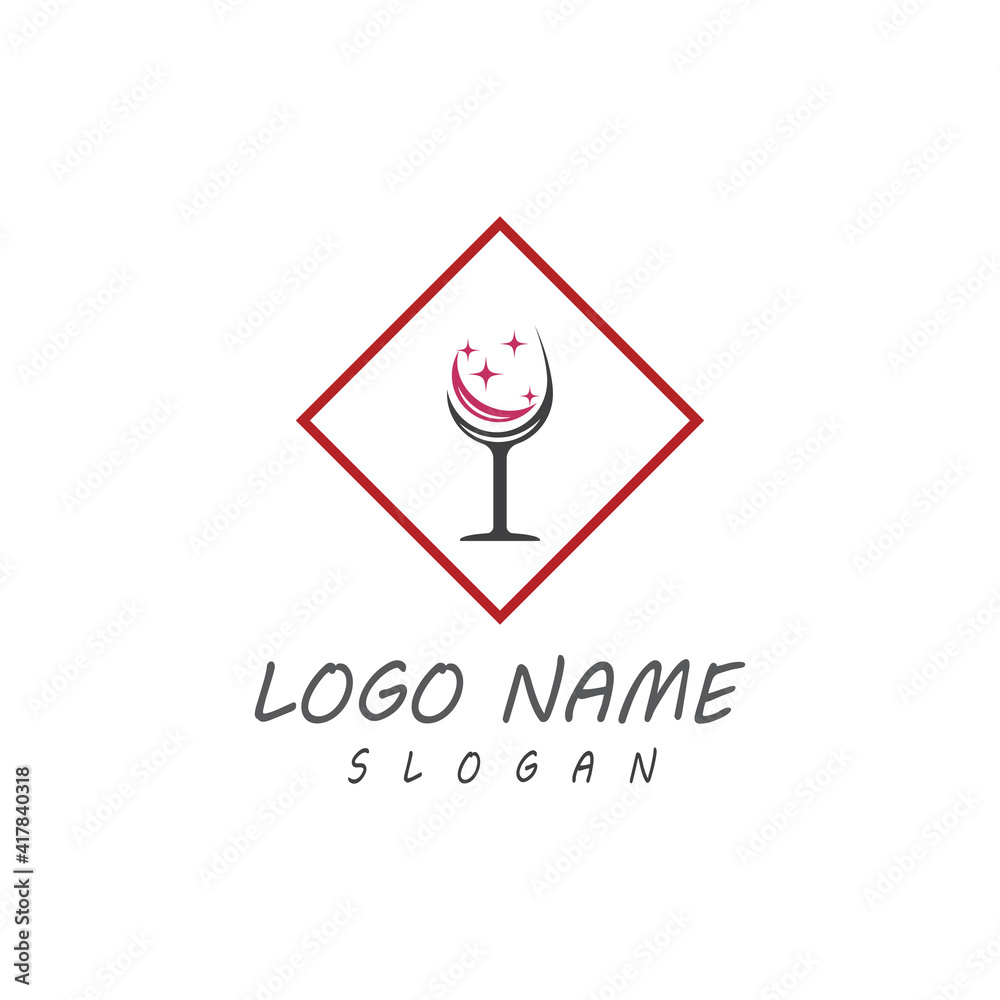 Wine Logo Template vector symbol nature Wine Logo Template vector symbol nature