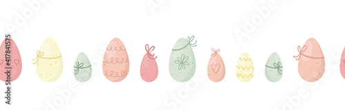 Lovely hand drawn Easter seamless pattern, elegant eggs, spring background, great for textiles banners, wallpapers, wrapping - vector design