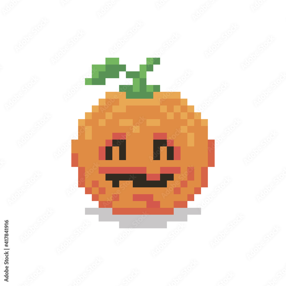 colorful simple flat pixel art illustration of carved smiling face in a pumpkin is a traditional decoration for Halloween colorful simple flat pixel art illustration of carved smiling face in a pumpkin is a traditional decoration for Halloween