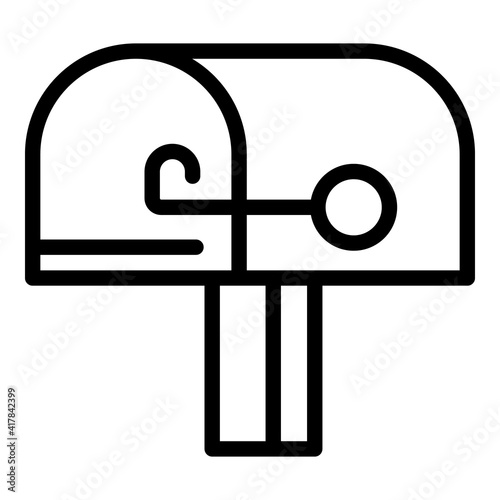Post box icon. Outline post box vector icon for web design isolated on white background
