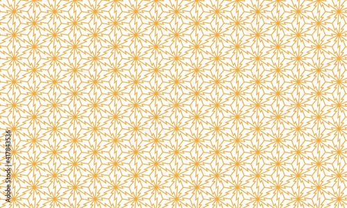 和柄素材 松皮麻の葉 シームレスパターン 黄色