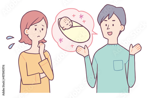赤ちゃん　相談する女性と男性