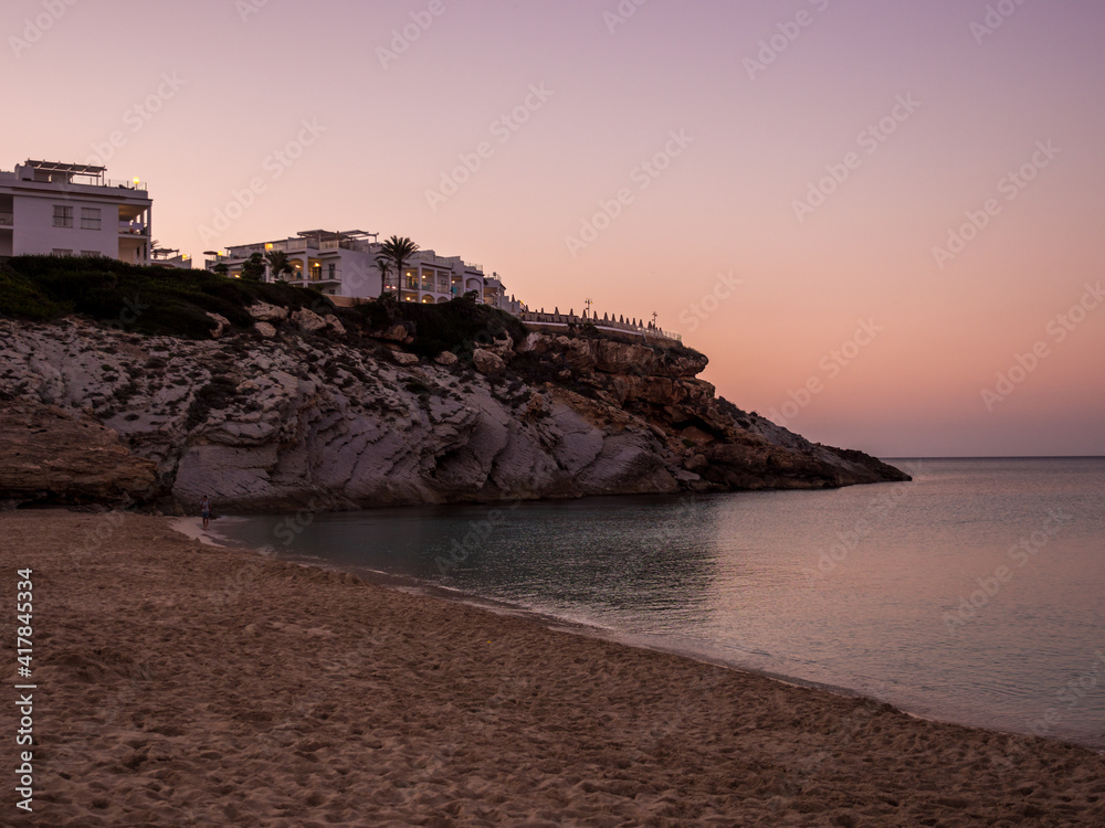 Cala Mesquida, Sunset at the beach in Mallorca, Spain