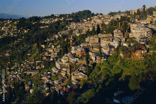 Gangtok in early morning light, Sikkim, India, Asia photo