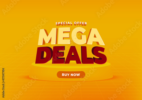 Mega deals sale banner background.