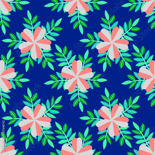Dog rose seamless pattern, floral illustration.