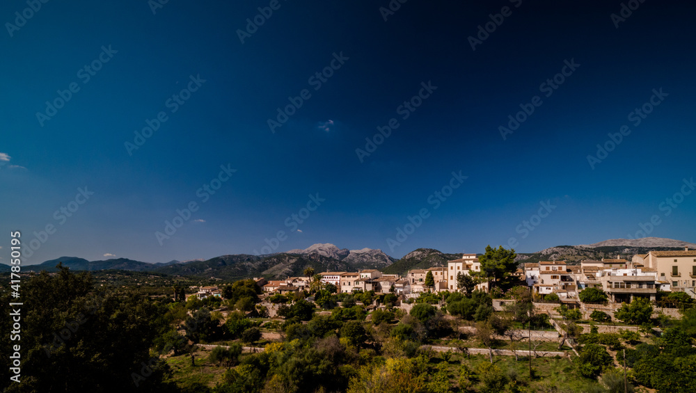 panorama of Campanet, village in majorca, balearics,spain