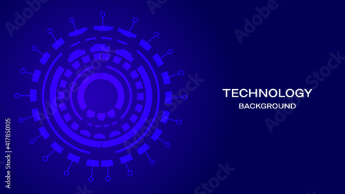 Futuristic digital technology background . Abstract background with gears . Engineering machine vector illustration .   