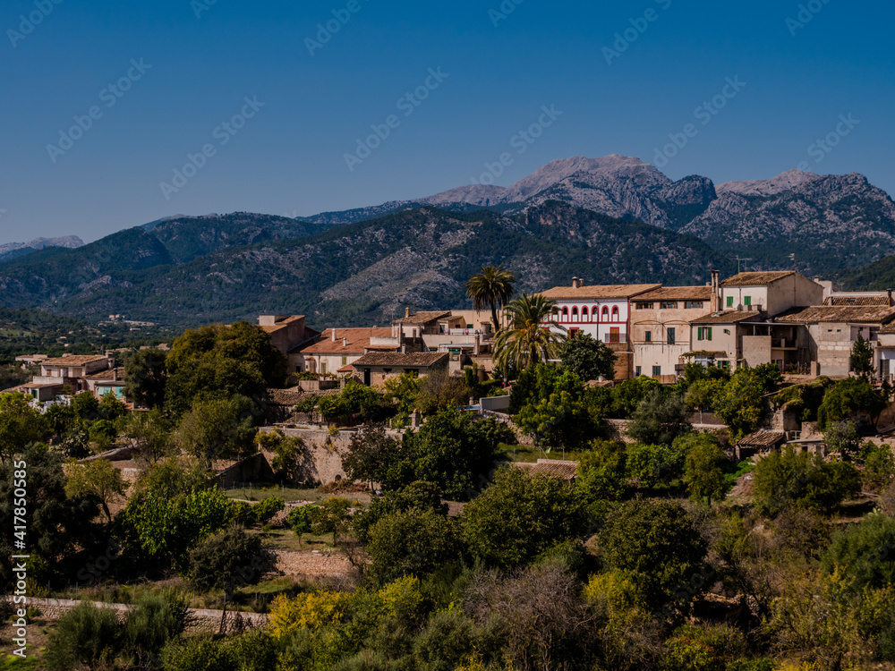 panorama of Campanet, village in majorca, balearics,spain