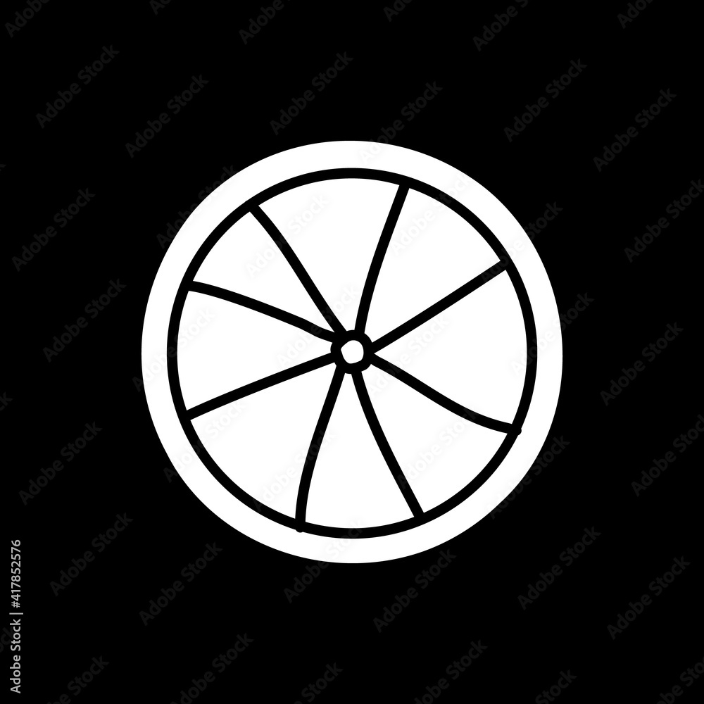 Pie dark mode glyph icon. Sweet pastry. Dessert for eating. Bakery product. Recipe cookery. Grocery and foodstuff. White silhouette symbol on black space. Vector isolated illustration