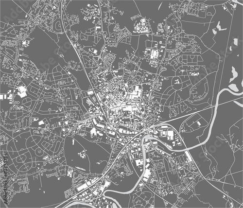 map of the city of Wakefield, England, UK