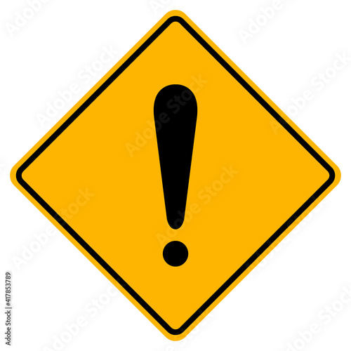 Hazard Warning Symbol Sign On White Background