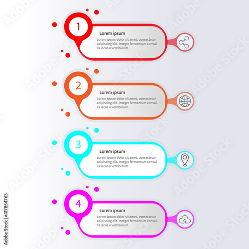 Business data visualization. Process chart. Abstract graphic elements, diagrams with steps, options, sections or processes. Vector business template for presentations. Creative concept for infographic