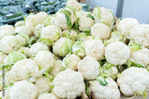 Cauliflower inflorescence. Vintage of cauliflower. background, texture