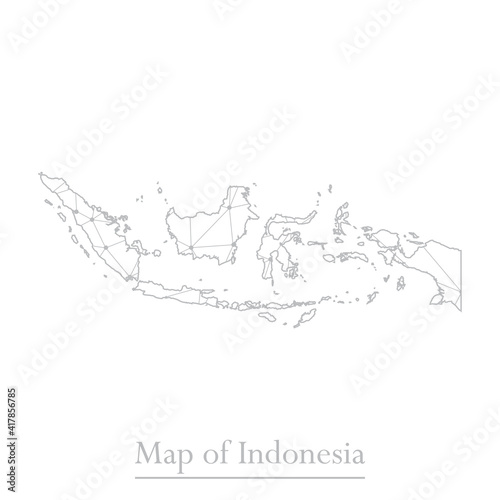 Vector map of Indonesia with trendy triangles design polygonal abstract. Vector illustration eps 10.