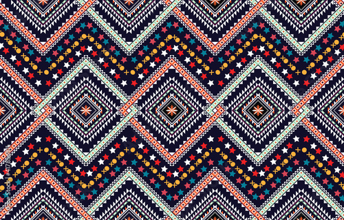 Geometric ethnic oriental floral seamless pattern traditional Design for background,carpet,wallpaper,clothing,wrapping,Batik,fabric,Vector illustration.embroidery style.indian,border,pattern,tradition