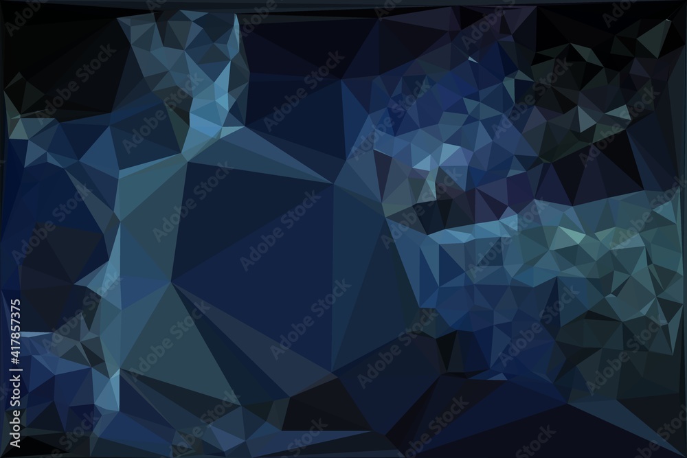 patterns and triangular mosaic designs in 3D style of a exploding surface in shades of blue on a black background patterns and triangular mosaic designs in 3D style of a exploding surface in shades of blue on a black background