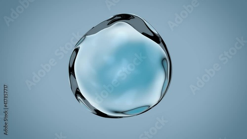 The movement of a simple drop of water on a black background. Looped 3D rendering of an abstract fluid.