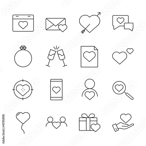 love set icon, isolated love set sign icon, vector illustration