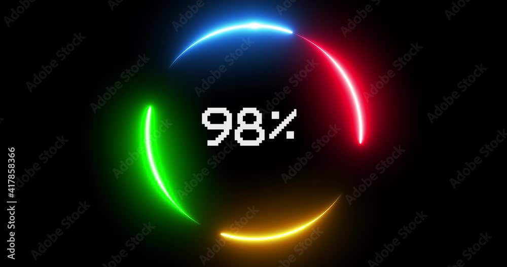 Video of circle and electricity with loading Transfer Download 0-100% in modern  technology circle.Science,electronic cycle.