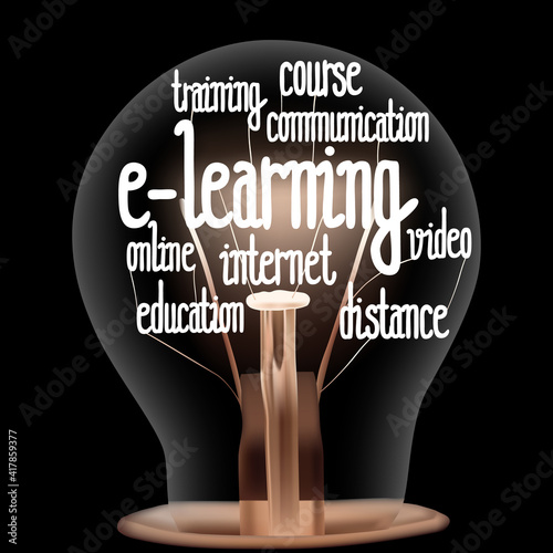 Light Bulb with E-learning Concept