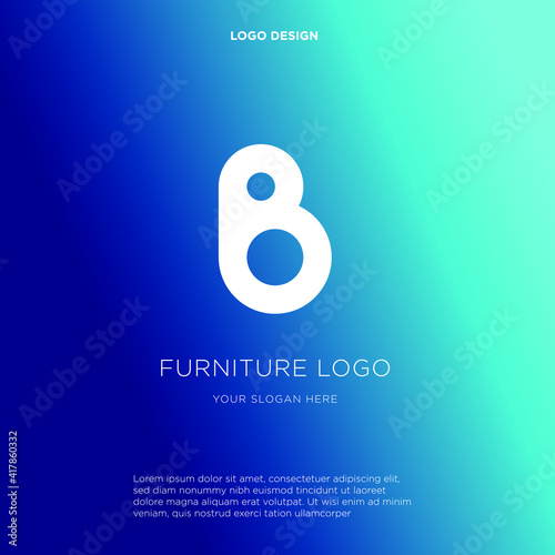 Letter B vector line logo design. Creative minimalism logotype icon symbol.