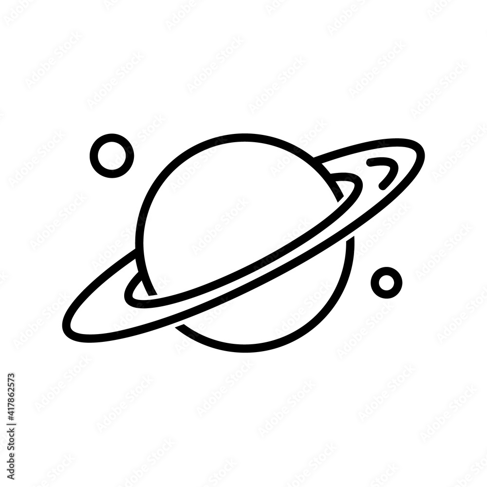 Saturn planet flat icon. Pictogram for web. Line stroke. Isolated on white background. Vector eps10 Saturn planet flat icon. Pictogram for web. Line stroke. Isolated on white background. Vector eps10