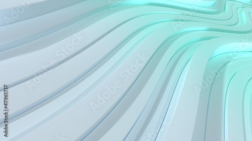 3d render Smooth gradient lines