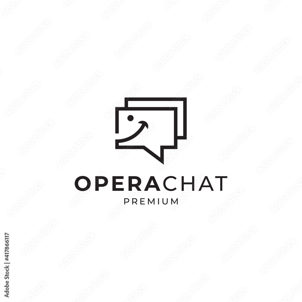 opera mask chat logo vector icon illustration line style opera mask chat logo vector icon illustration line style