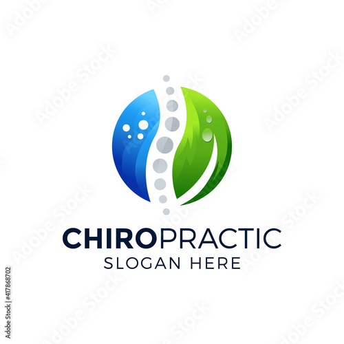chiropractic logo design vector illustration
