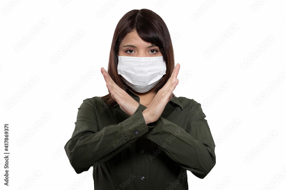 Woman wearing a face mask against coronavirus Woman wearing a face mask against coronavirus