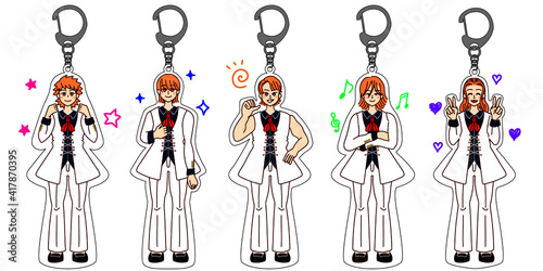 アイドル・ミュージシャンのアクリルキーホルダー（アクキー）のカラーバリエーション