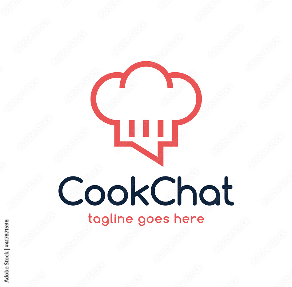 Circle color cook chef chat logo design. Chef Chat logo template, vector illustration Circle color cook chef chat logo design. Chef Chat logo template, vector illustration