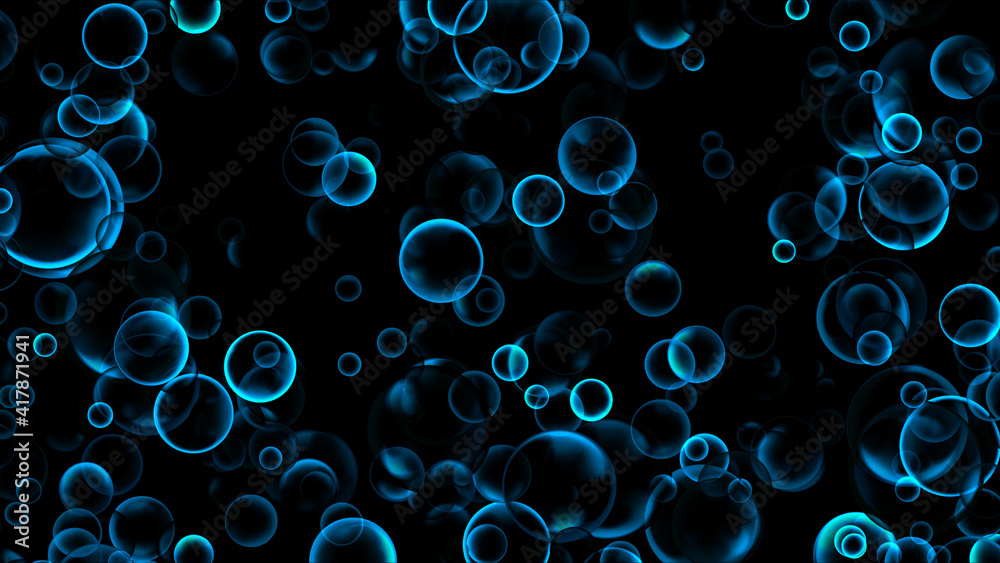 abstract blue aqua glow many size of hundred bubbles floating on top water surface abstract blue aqua glow many size of hundred bubbles floating on top water surface
