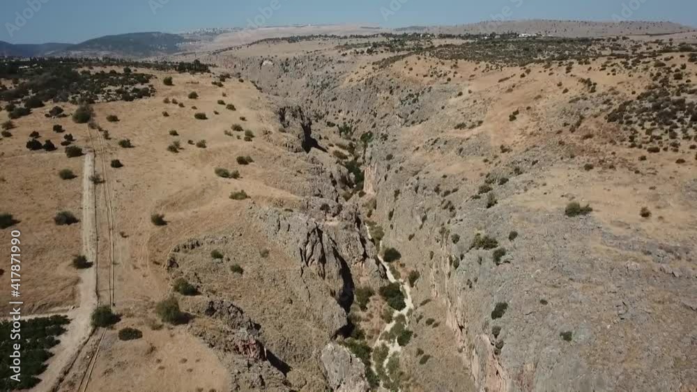 Spectacular aerial view of Nahal Amud in Israel Spectacular aerial view of Nahal Amud in Israel