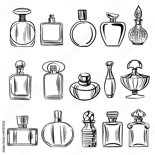 set of parfume bottles