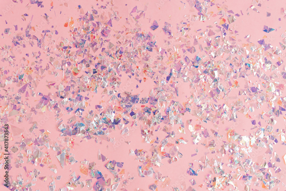 pearl confetti sparkles on pink holiday background. Festive backdrop of sparkles for birthday, carnival pearl confetti sparkles on pink holiday background. Festive backdrop of sparkles for birthday, carnival