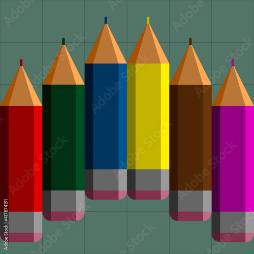 Geometric pattern.Constructor from different shapes. You can change and recolor objects. An image of a stylized pencil. Useful for textiles, packaging, advertising.